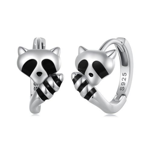 Pendientes aros estilo Pandora con diseño de iris - SCE1605-BK