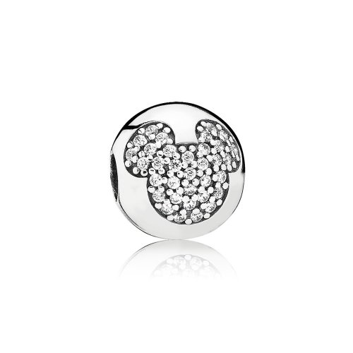 Charm en plata de ley Mickey en Pavé - PANDORA