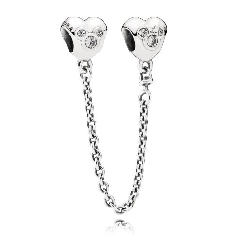 Cadena de seguridad en plata de ley Corazones de Mickey - PANDORA