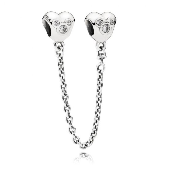 Cadena de seguridad en plata de ley Corazones de Mickey - PANDORA - Haga click en la imagen para cerrar