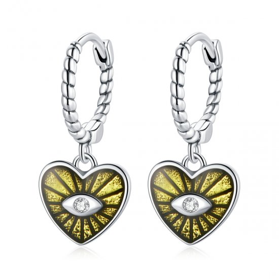 Pandora Style Love Devil Eyes - Pendientes de Aro Amarillo Limón - SCE1270-YE - Haga click en la imagen para cerrar