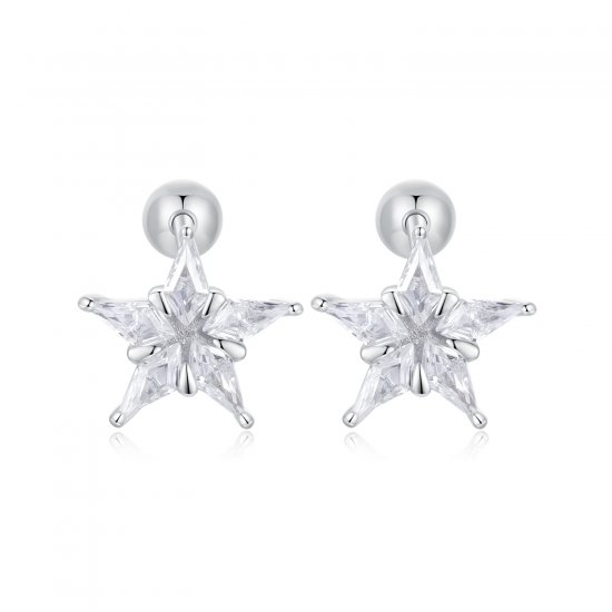 Pendientes con destellos de estrella estilo PANDORA - BSE1009 - Haga click en la imagen para cerrar