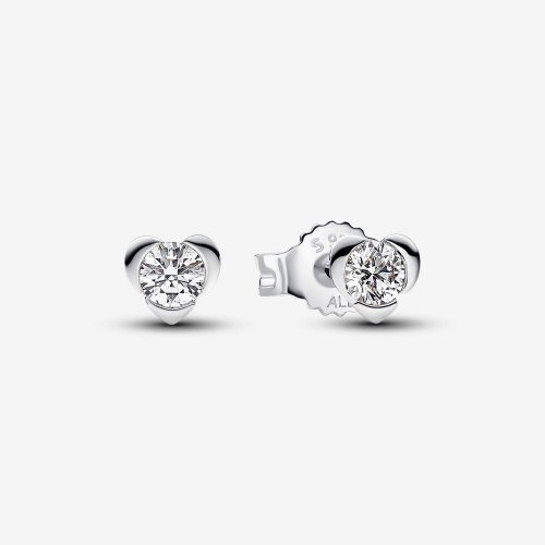 Pendientes Pandora Talisman con forma de corazón de diamantes cultivados en laboratorio, plata de ley de 0,30 quilates - 293111C01