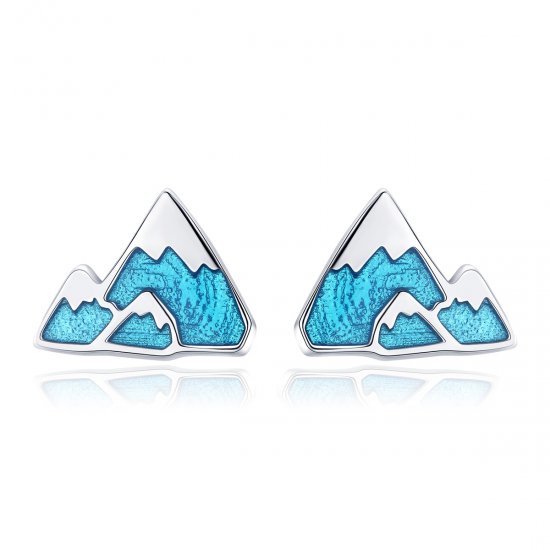 Aretes únicos estilo Pandora están hechos de plata y tienen un diseño de iceberg - SCE475 - Haga click en la imagen para cerrar