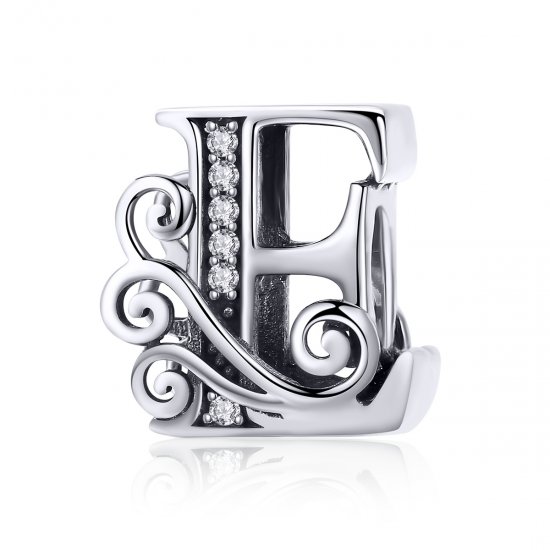 Encanto de letra E con flores brillantes estilo Pandora - BSC030-E - Haga click en la imagen para cerrar
