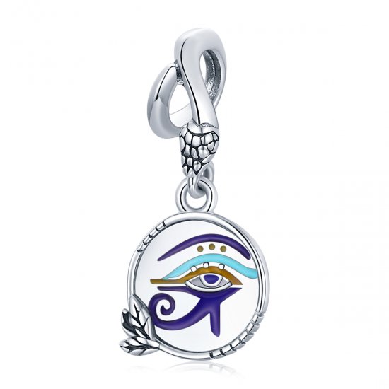 Estilo Pandora Plata Egipto - Colgante de Ojos Gemelos - SCC1857 - Haga click en la imagen para cerrar