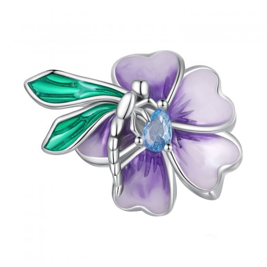 Pandora Estilo Encanto Flor Libélula - BSC786 - Haga click en la imagen para cerrar