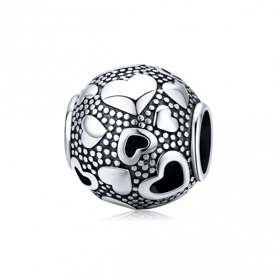 Charm de corazón retro en plata estilo Pandora - SCC1451 - Haga click en la imagen para cerrar