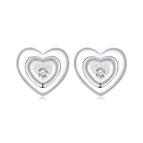 Pendientes con forma de corazón y estrella estilo PANDORA - BSE1045
