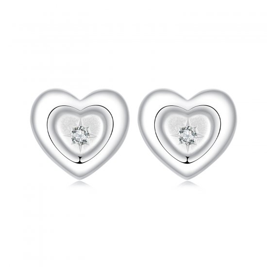 Pendientes con forma de corazón y estrella estilo PANDORA - BSE1045 - Haga click en la imagen para cerrar