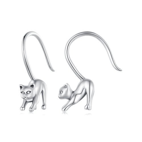 Pendientes estilo Pandora con forma de gatitos - SCE1618