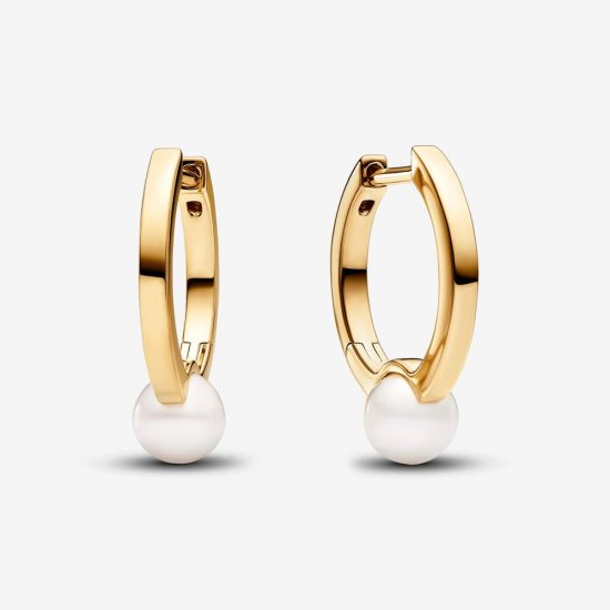Pendientes Pandora de aro Perla Cultivada de Agua Dulce - 263170C01 - Haga click en la imagen para cerrar