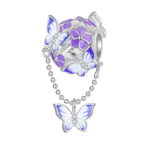 Charm de borla con mariposa al estilo Pandora - SCC2460