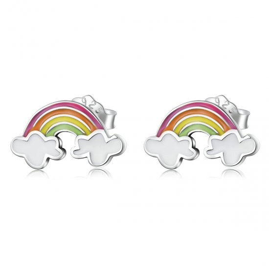 Aretes estilo Pandora con nubes arcoíris - SCE1339 - Haga click en la imagen para cerrar