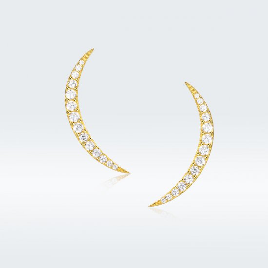 Estos Pendientes de Estilo Pandora con Media Luna - BSE314 - Haga click en la imagen para cerrar