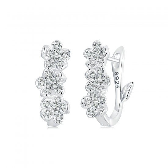 Pendientes de flores estilo PANDORA - BSE982 - Haga click en la imagen para cerrar