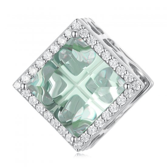 Charm estilo Pandora de trébol de cuatro hojas - BSC667 - Haga click en la imagen para cerrar