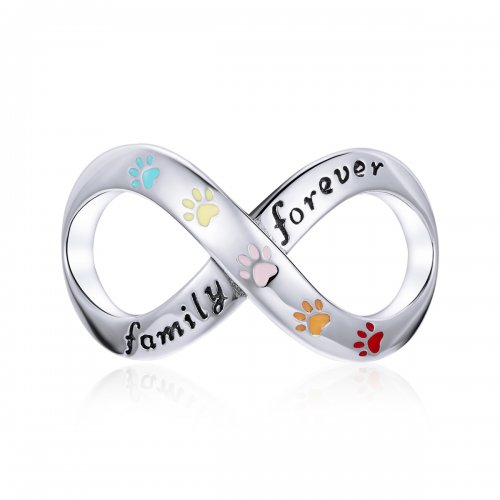 Pulsera estilo Pandora de plata con el charm de la huella de amor - SCC1849