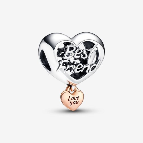 Charm de corazón con la frase "Te amo, mejor amiga" de Pandora - 782243C00