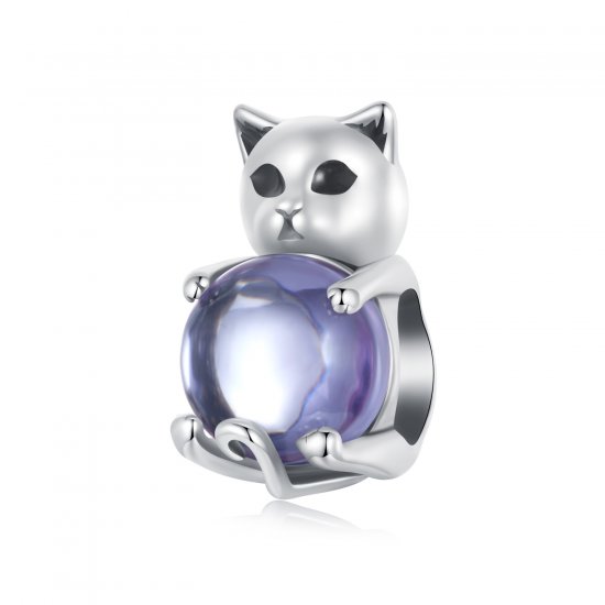 Amuleto de la suerte con forma de gato estilo PANDORA - SCC2796 - Haga click en la imagen para cerrar