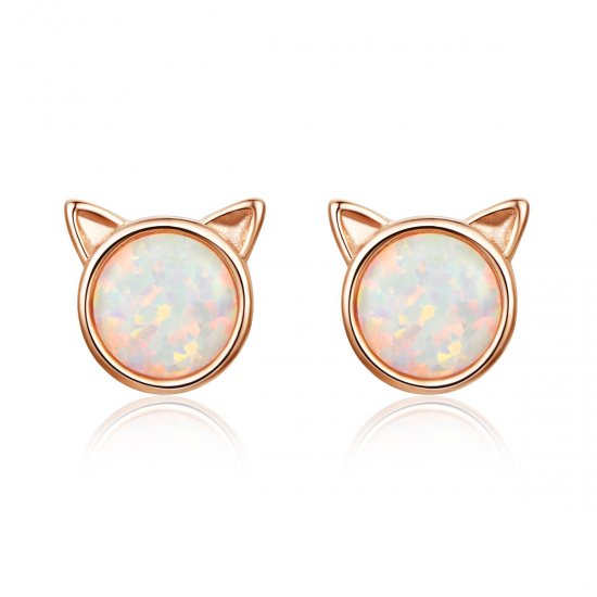 Exquisitos Pendientes de Estrella Meow estilo Pandora en Oro Rosa - SCE538 - Haga click en la imagen para cerrar