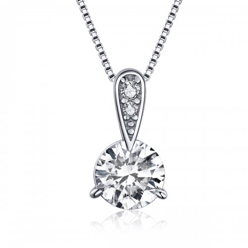 Collar de tiempo brillante estilo Pandora de plata - SCN314