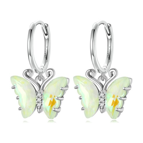 Pendientes de Aro Sinfonía Estilo Pandora con Mariposa - SCE1588-GN