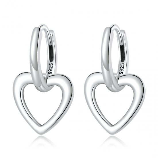 Pendientes de aro estilo Pandora con amor simple - SCE1394 - Haga click en la imagen para cerrar