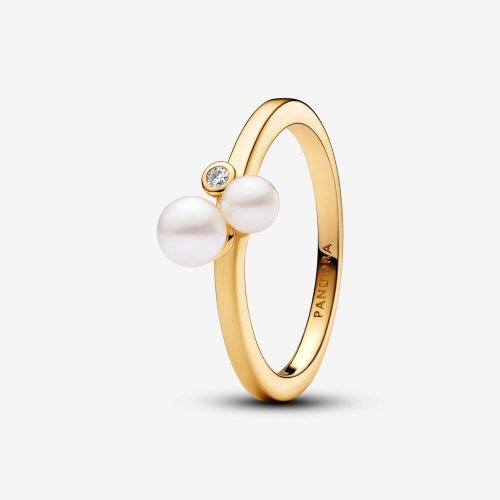Anillo Pandora Dúo de Perlas Cultivadas de Agua Dulce - 163156C01