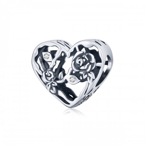 Charm de Amor en Estilo Pandora con Rosa - BSC475