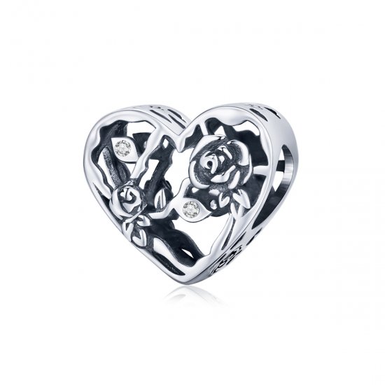 Charm de Amor en Estilo Pandora con Rosa - BSC475 - Haga click en la imagen para cerrar