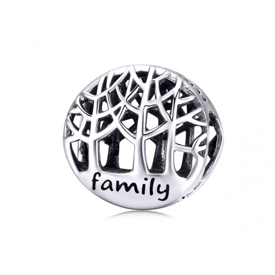 Charm de plata estilo Pandora con diseño de bosque familiar - SCC1144 - Haga click en la imagen para cerrar