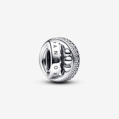 Charm con logotipo de Pandora, pavé y cuentas - 792317C01