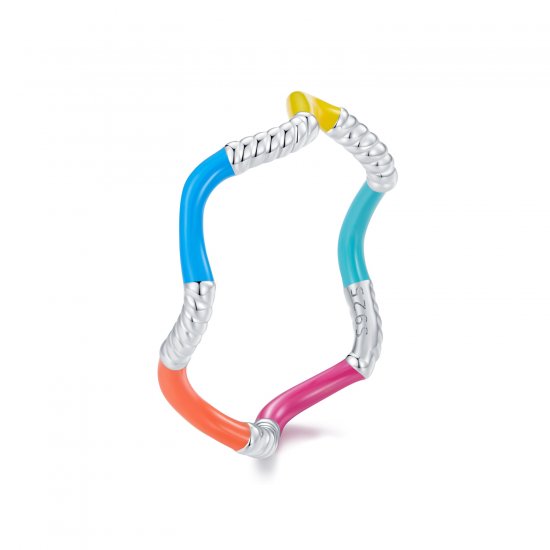 Anillo Pandora estilo arcoíris ondulado irregular - SCR941 - Haga click en la imagen para cerrar