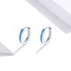 Pendientes de aro de plata estilo Pandora con ópalo - SCE992