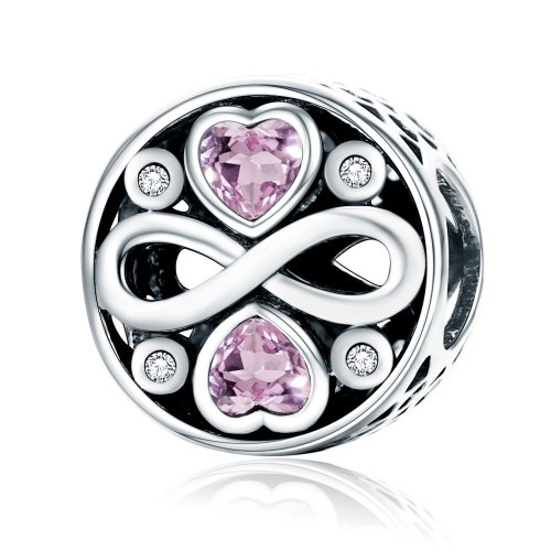 Charm de Plata al Estilo de Pandora que dice "El Amor Perdura" - SCC240