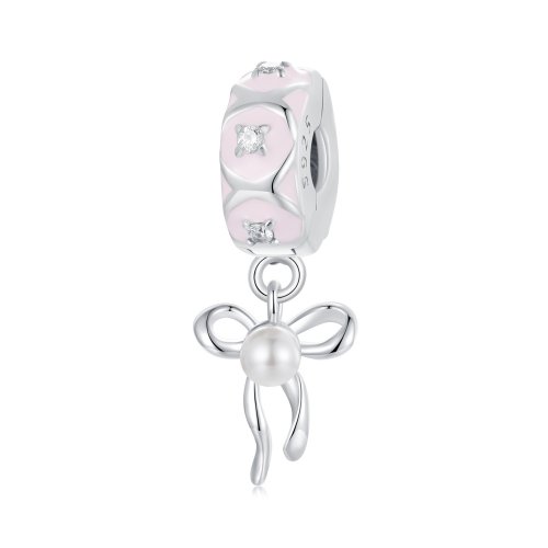Charm con hebilla de posicionamiento y lazo de ballet estilo PANDORA - SCC2763