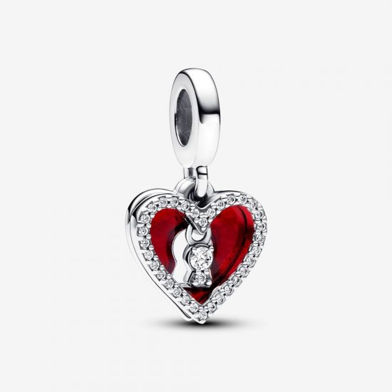 Charm Colgante Pandora Doble Corazón Rojo y Cerradura - 793119C01 - Haga click en la imagen para cerrar