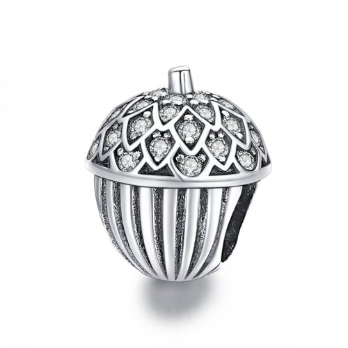 Charm de estilo Pandora con cono de pino de la suerte - BSC337