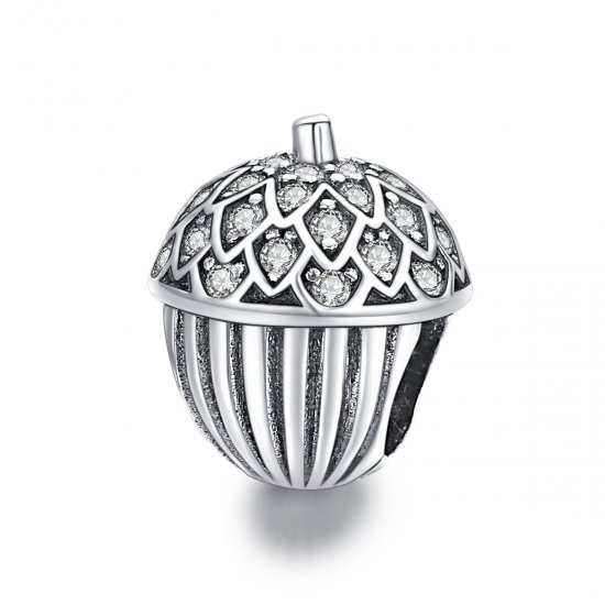 Charm de estilo Pandora con cono de pino de la suerte - BSC337 - Haga click en la imagen para cerrar