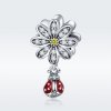 Charm de la historia de la mariquita de plata con estilo Pandora - SCC727