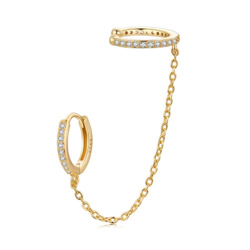 Puños para los oídos chapados en oro estilo PANDORA - SCE1679-B