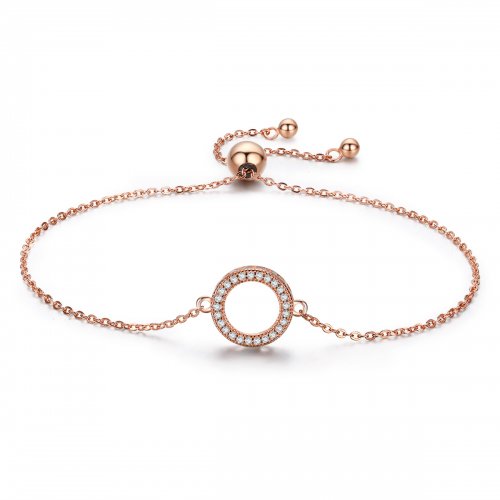 Pulsera deslizante estilo Pandora en color oro rosa - SCB030-C de la colección Destiny