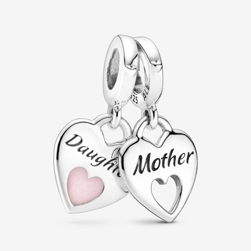Charm colgante PANDORA de doble corazón dividido - 799187C01