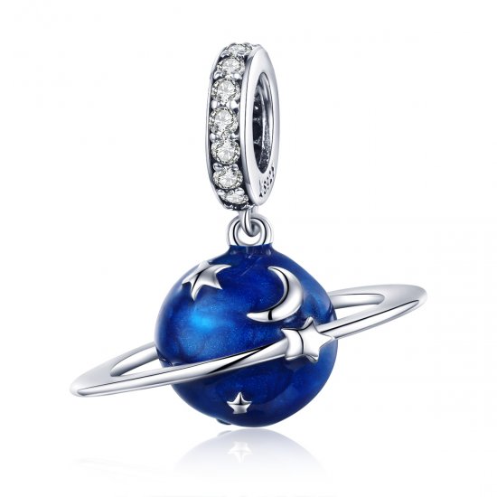 Pendiente de estilo Pandora en plata con colgante del planeta secreto - SCC933 - Haga click en la imagen para cerrar