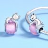 Charm de Gato Durmiente de Plata Estilo Pandora - SCC447