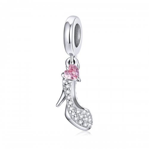 Pendiente de cristal con forma de zapatilla estilo Pandora - BSC411