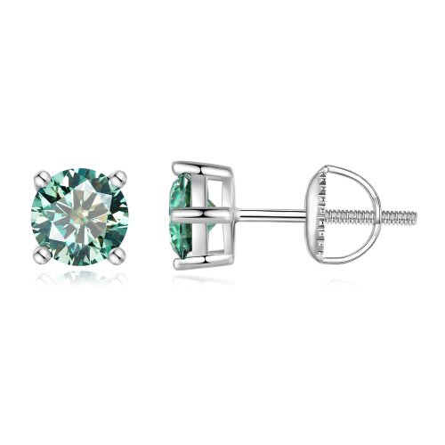 Pendientes estilo Pandora de moissanita de cuatro garras de 0,5 quilates - MSE003-CFS