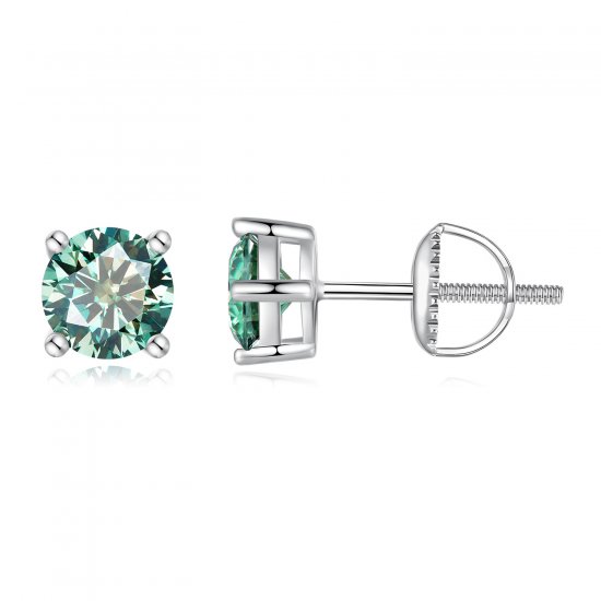 Pendientes estilo Pandora de moissanita de cuatro garras de 0,5 quilates - MSE003-CFS - Haga click en la imagen para cerrar