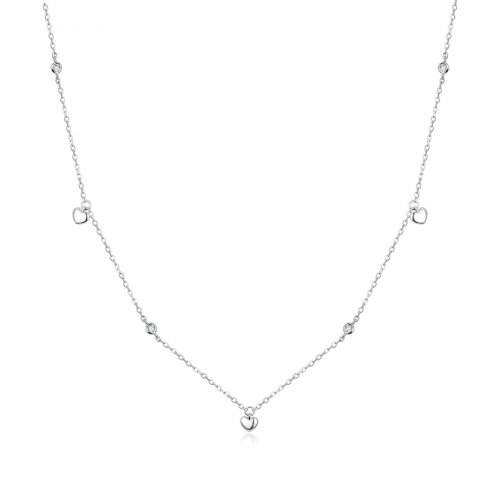 Collar colgante en forma de corazón de plata al estilo Pandora - SCN417